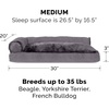 image:imageFurhaven Pillow Dog Bed for Large Dogs w Removable Bolsters amp Washable Cover  Plush amp Velvet L Shaped Chaise  Deep Sapphire JumboXLVelvet Platinum Gray