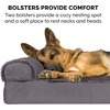 image:imageFurhaven Pillow Dog Bed for Large Dogs w Removable Bolsters amp Washable Cover  Plush amp Velvet L Shaped Chaise  Deep Sapphire JumboXLVelvet Platinum Gray