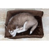 image:imageFurhaven Pillow Dog Bed for Large Dogs w Removable Bolsters amp Washable Cover  Plush amp Velvet L Shaped Chaise  Deep Sapphire JumboXLVelvet Sable Brown