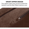 image:imageFurhaven Pillow Dog Bed for Large Dogs w Removable Bolsters amp Washable Cover  Plush amp Velvet L Shaped Chaise  Deep Sapphire JumboXLVelvet Sable Brown