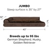 image:imageFurhaven Pillow Dog Bed for Large Dogs w Removable Bolsters amp Washable Cover  Plush amp Velvet L Shaped Chaise  Deep Sapphire JumboXLVelvet Sable Brown