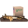 image:imageFurhaven Pillow Dog Bed for Large Dogs w Removable Bolsters amp Washable Cover  Plush amp Velvet L Shaped Chaise  Deep Sapphire JumboXLVelvet Sable Brown