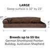 image:imageFurhaven Pillow Dog Bed for Large Dogs w Removable Bolsters amp Washable Cover  Plush amp Velvet L Shaped Chaise  Deep Sapphire JumboXLVelvet Sable Brown