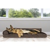 image:imageFurhaven Pillow Dog Bed for Large Dogs w Removable Bolsters amp Washable Cover  Plush amp Velvet L Shaped Chaise  Deep Sapphire JumboXLVelvet Sable Brown