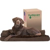 image:imageFurhaven Pillow Dog Bed for Large Dogs w Removable Bolsters amp Washable Cover  Plush amp Velvet L Shaped Chaise  Deep Sapphire JumboXLVelvet Sable Brown