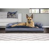 image:imageFurhaven Pillow Dog Bed for Large Dogs w Removable Bolsters amp Washable Cover  Plush amp Woven Decor Comfy Couch Sofa  Diamond Blue JumboXLComfy Couch  Plush  Decor Diamond Blue