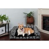 image:imageFurhaven Pillow Dog Bed for Large Dogs w Removable Bolsters amp Washable Cover  Plush amp Woven Decor Comfy Couch Sofa  Diamond Blue JumboXLPlush  Southwest Kilim Decor Black Medallion