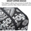 image:imageFurhaven Pillow Dog Bed for Large Dogs w Removable Bolsters amp Washable Cover  Plush amp Woven Decor Comfy Couch Sofa  Diamond Blue JumboXLPlush  Southwest Kilim Decor Black Medallion