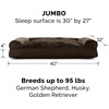 image:imageFurhaven Pillow Dog Bed for Large Dogs w Removable Bolsters amp Washable Cover  Plush amp Woven Decor Comfy Couch Sofa  Diamond Blue JumboXLPlush  Suede Espresso