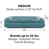 image:imageFurhaven Pillow Dog Bed for Large Dogs w Removable Bolsters amp Washable Cover  Plush amp Woven Decor Comfy Couch Sofa  Diamond Blue JumboXLPlush  Suede Deep Pool