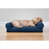 image:imageFurhaven Pillow Dog Bed for Large Dogs w Removable Bolsters amp Washable Cover  Plush amp Woven Decor Comfy Couch Sofa  Diamond Blue JumboXLQuilted Navy