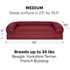 image:imageFurhaven Pillow Dog Bed for Large Dogs w Removable Bolsters amp Washable Cover  Plush amp Woven Decor Comfy Couch Sofa  Diamond Blue JumboXLQuilted Wine Red