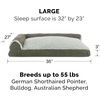 image:imageFurhaven Pillow Dog Bed for Large Dogs w Removable Bolsters amp Washable Cover  TwoTone Plush Faux Fur amp Suede L Shaped Chaise  Dark Sage JumboXLDark Sage