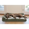 image:imageFurhaven Pillow Dog Bed for Large Dogs w Removable Bolsters amp Washable Cover  TwoTone Plush Faux Fur amp Suede L Shaped Chaise  Dark Sage JumboXLDark Sage