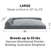 image:imageFurhaven Pillow Dog Bed for Large Dogs w Removable Bolsters amp Washable Cover  TwoTone Plush Faux Fur amp Suede L Shaped Chaise  Dark Sage JumboXLStone Gray
