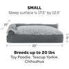 image:imageFurhaven Pillow Dog Bed for Large Dogs w Removable Bolsters amp Washable Cover  TwoTone Plush Faux Fur amp Suede L Shaped Chaise  Dark Sage JumboXLStone Gray
