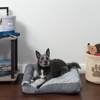 image:imageFurhaven Pillow Dog Bed for Large Dogs w Removable Bolsters amp Washable Cover  TwoTone Plush Faux Fur amp Suede L Shaped Chaise  Dark Sage JumboXLStone Gray