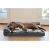image:imageFurhaven Pillow Dog Bed for Large Dogs w Removable Bolsters amp Washable Cover  TwoTone Plush Faux Fur amp Suede L Shaped Chaise  Dark Sage JumboXLStone Gray