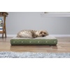 image:imageFurhaven Pillow Dog Bed for Large Dogs w Removable Washable Cover  Ultra Plush Faux Fur amp Suede Mattress  Cream JumboXLPaw Print Jade Green