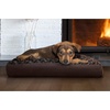 image:imageFurhaven Pillow Dog Bed for Large Dogs w Removable Washable Cover  Ultra Plush Faux Fur amp Suede Mattress  Cream JumboXLPlush Chocolate