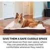 image:imageFurhaven Pillow Dog Bed for Large Dogs w Removable Washable Cover  Ultra Plush Faux Fur amp Suede Mattress  Cream JumboXLSherpa  Suede Espresso