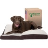 image:imageFurhaven Pillow Dog Bed for Large Dogs w Removable Washable Cover  Ultra Plush Faux Fur amp Suede Mattress  Cream JumboXLSherpa  Suede Espresso