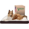 image:imageFurhaven Pillow Dog Bed for Large Dogs w Removable Washable Cover  Ultra Plush Faux Fur amp Suede Mattress  Cream JumboXLSherpa  Suede Espresso