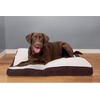 image:imageFurhaven Pillow Dog Bed for Large Dogs w Removable Washable Cover  Ultra Plush Faux Fur amp Suede Mattress  Cream JumboXLSherpa  Suede Espresso