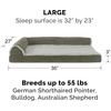 image:imageFurhaven Replacement Dog Bed Cover TwoTone Faux Fur amp Suede L Shaped Chaise Machine Washable  Stone Gray Jumbo XLargeDark Sage