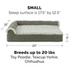 image:imageFurhaven Replacement Dog Bed Cover TwoTone Faux Fur amp Suede L Shaped Chaise Machine Washable  Stone Gray Jumbo XLargeDark Sage