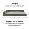 image:imageFurhaven Replacement Dog Bed Cover TwoTone Faux Fur amp Suede L Shaped Chaise Machine Washable  Stone Gray Jumbo XLargeDark Sage