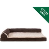 image:imageFurhaven Replacement Dog Bed Cover TwoTone Faux Fur amp Suede L Shaped Chaise Machine Washable  Stone Gray Jumbo XLargeEspresso