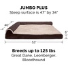 image:imageFurhaven Replacement Dog Bed Cover TwoTone Faux Fur amp Suede L Shaped Chaise Machine Washable  Stone Gray Jumbo XLargeEspresso