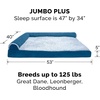 image:imageFurhaven Replacement Dog Bed Cover TwoTone Faux Fur amp Suede L Shaped Chaise Machine Washable  Stone Gray Jumbo XLargeMarine Blue