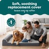 image:imageFurhaven Replacement Dog Bed Cover TwoTone Faux Fur amp Suede L Shaped Chaise Machine Washable  Stone Gray Jumbo XLargeStone Gray