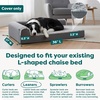 image:imageFurhaven Replacement Dog Bed Cover TwoTone Faux Fur amp Suede L Shaped Chaise Machine Washable  Stone Gray Jumbo XLargeStone Gray