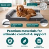 image:imageFurhaven Replacement Dog Bed Cover TwoTone Faux Fur amp Suede L Shaped Chaise Machine Washable  Stone Gray Jumbo XLargeStone Gray