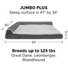 image:imageFurhaven Replacement Dog Bed Cover TwoTone Faux Fur amp Suede L Shaped Chaise Machine Washable  Stone Gray Jumbo XLargeStone Gray
