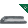 image:imageFurhaven Replacement Dog Bed Cover TwoTone Faux Fur amp Suede L Shaped Chaise Machine Washable  Stone Gray Jumbo XLargeStone Gray