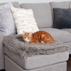 image:imageFurhaven SelfWarming Cat Bed for Indoor Cats 4Bedsin1 amp Washable  Plush Long Faux Fur Convertible Cuddler  Gray SmallSmall