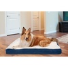 image:imageFurhaven Sherpa amp Suede Mattress Fiberfill Pillow Dog Bed  Navy Jumbo XLargeSherpa  Suede Navy
