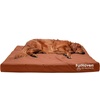 image:imageFurhaven WaterResistant Cooling Gel Dog Bed for Large Dogs w Removable Washable Cover For Dogs Up to 95 lbs  IndoorOutdoor Logo Print Oxford Polycanvas Mattress  Chestnut JumboXLChestnut