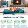 image:imageFurhaven WaterResistant Cooling Gel Dog Bed for Large Dogs w Removable Washable Cover For Dogs Up to 95 lbs  IndoorOutdoor Logo Print Oxford Polycanvas Mattress  Chestnut JumboXLDeep Lagoon