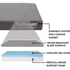 image:imageFurhaven WaterResistant Cooling Gel Dog Bed for Large Dogs w Removable Washable Cover For Dogs Up to 95 lbs  IndoorOutdoor Logo Print Oxford Polycanvas Mattress  Chestnut JumboXLStone Gray