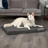 image:imageFurhaven WaterResistant Memory Foam Dog Bed for Large Dogs w Removable Washable Cover For Dogs Up to 95 lbs  IndoorOutdoor Logo Print Oxford Polycanvas Mattress  Stone Gray JumboXLWaterResistant Logo Print Stone Gray
