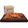 image:imageFurhaven WaterResistant Orthopedic Dog Bed for Large Dogs w Removable Quilt Top amp Washable Cover For Dogs Up to 95 lbs  IndoorOutdoor Quilt Top Convertible Mattress  Gray JumboXLUltra Plush Curly Faux Fur Chocolate