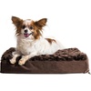image:imageFurhaven WaterResistant Orthopedic Dog Bed for Large Dogs w Removable Quilt Top amp Washable Cover For Dogs Up to 95 lbs  IndoorOutdoor Quilt Top Convertible Mattress  Gray JumboXLUltra Plush Curly Faux Fur Chocolate