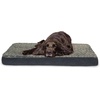 image:imageFurhaven WaterResistant Orthopedic Dog Bed for Large Dogs w Removable Quilt Top amp Washable Cover For Dogs Up to 95 lbs  IndoorOutdoor Quilt Top Convertible Mattress  Gray JumboXLUltra Plush Curly Faux Fur Chocolate