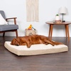 image:imageFurhaven WaterResistant Orthopedic Dog Bed for Large Dogs w Removable Quilt Top amp Washable Cover For Dogs Up to 95 lbs  IndoorOutdoor Quilt Top Convertible Mattress  Gray JumboXLUltra Plush Curly Faux Fur Cream