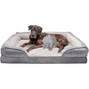 image:imageFurHaven Cooling Gel Dog Bed for Large Dogs Perfect Comfort Sofa Bed with Cool GelTop Foam with a Solid Orthopedic Foam Base for Joint Support Washable Cover Jumbo XL Plush amp Velvet Granite GrayDino Toy  Granite Gray